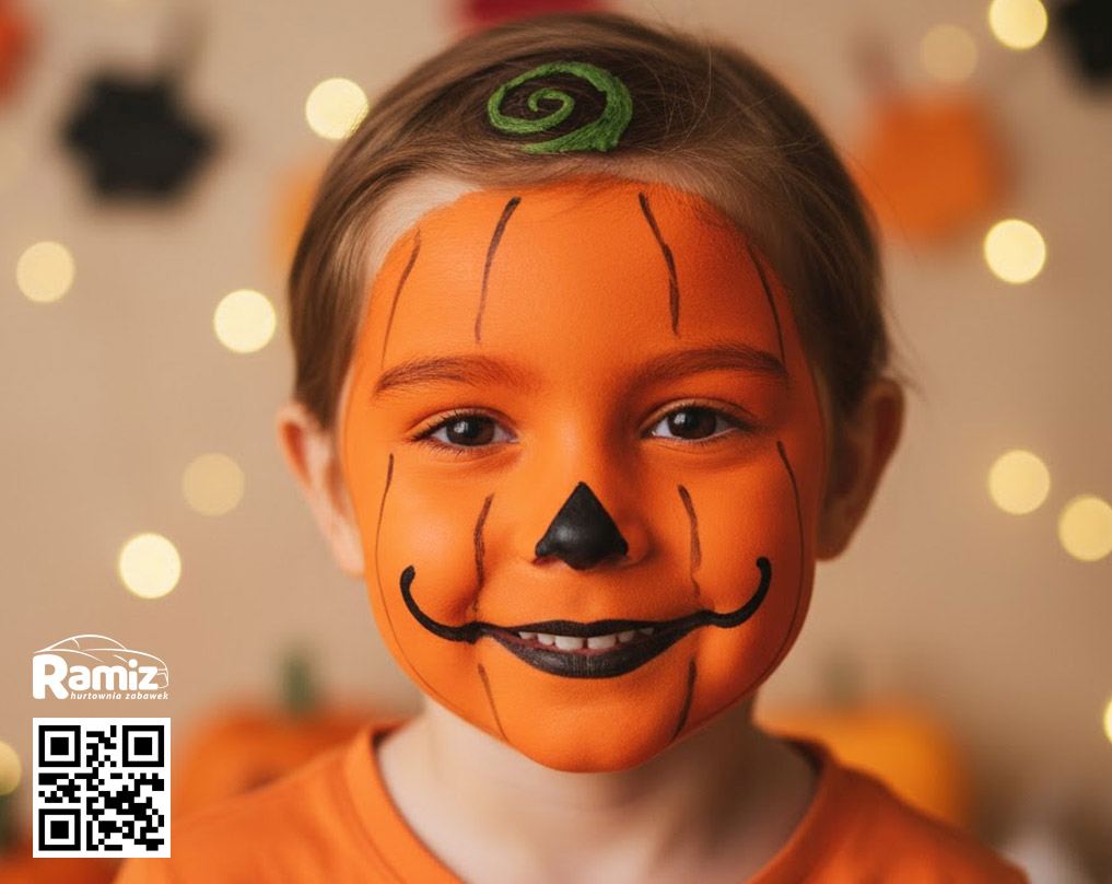 makijaz dyni na halloween chlopca dziewczynki